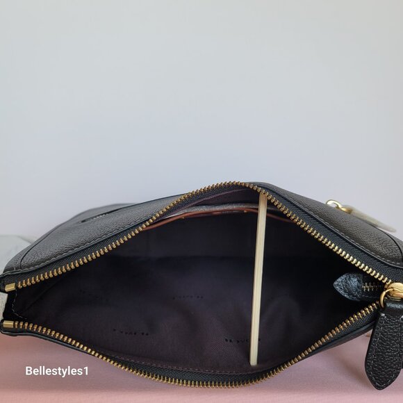 COACH Chaise Pebbled Leather Crossbody Bag- Black color $238. - Picture 13 of 16